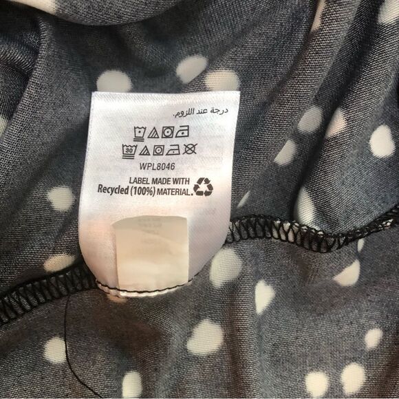 INC faux wrap black and white blouse woman’s size M - Picture 6 of 7